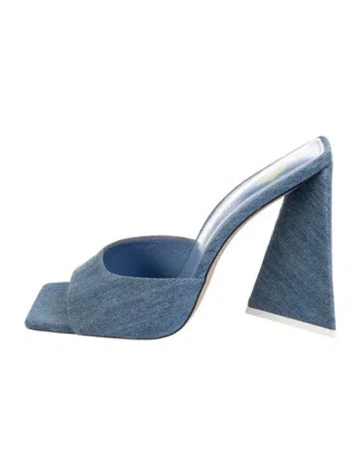 Pre-owned Attico Denim Slides In Blue