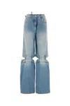 Attico Ashton Mid-rise Wide-leg Jeans In Skyblue