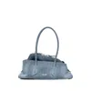 Attico Denim-effect Shoulder Bag In Blue