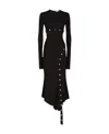 Attico Asymmetric Dress With Snap Buttons In Black