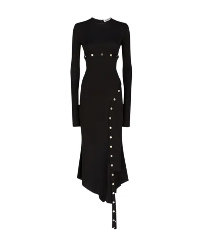 ATTICO THE ATTICO ASYMMETRIC CONVERTIBLE LONG-SLEEVED MIDI DRESS