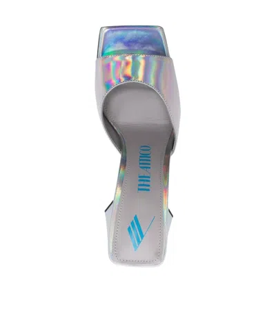 Attico Devon 115mm Iridescent Mules In Animal Print