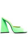 Attico 115mm Devon Patent Leather Mules In Green