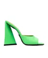 Attico Devon Patent Leather Sandals In Green