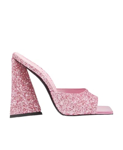 ATTICO THE ATTICO DEVON SEQUIN EMBELLISHED BLOCK HEEL MULES