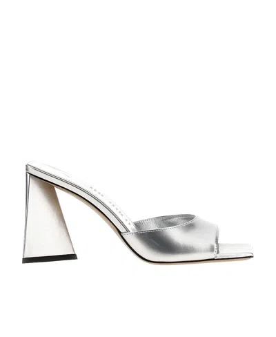 ATTICO THE ATTICO DEVON SQUARE-TOE METALLIC MULES