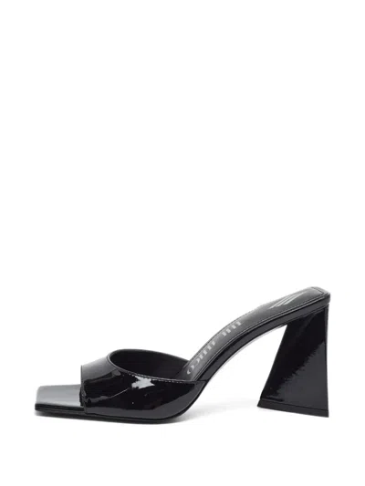 Pre-owned Attico Devon Block-heel Sandals In Black