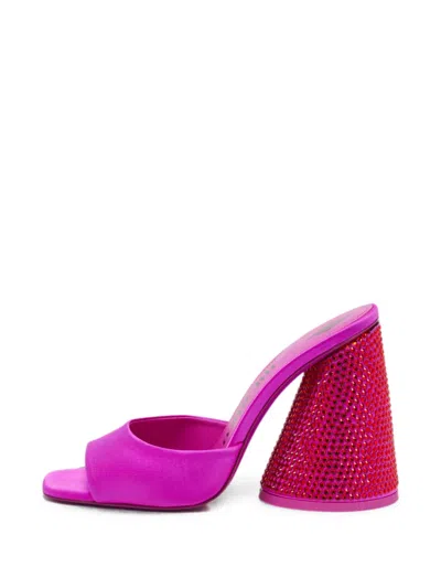 Pre-owned Attico Devon Crystal-embellished Sandals In Pink