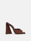 Attico Devon Glitter Mule In Dark Brown