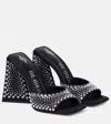 Attico Devon Embellished Satin Mules In Black