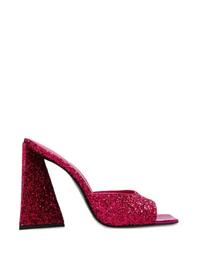 Attico Ladies Pink Sequins Devon 115 Mm Mule In Multi