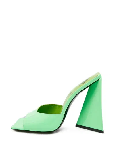 Pre-owned Attico Devon Leather Sandals In Green