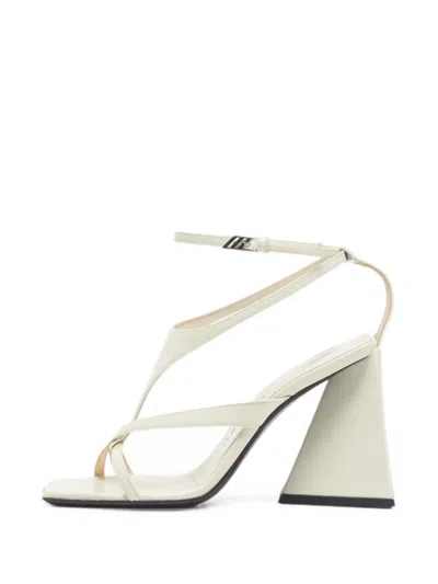 Pre-owned Attico Devon Leather Sandals In Neutral