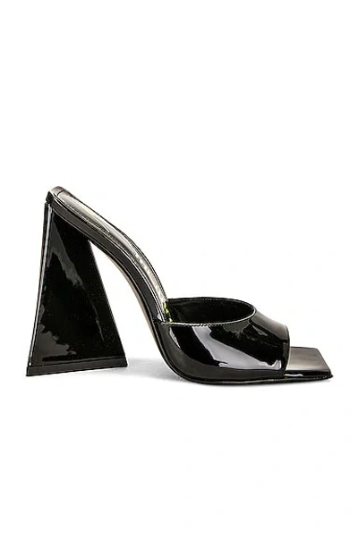 Attico Patent Leather Venus Mules With Statement Heel 9cm In Black