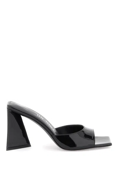 Attico Patent Leather Venus Mules With Statement Heel 9cm In Black