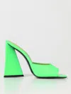 Attico 115mm Devon Patent Leather Mules In Green