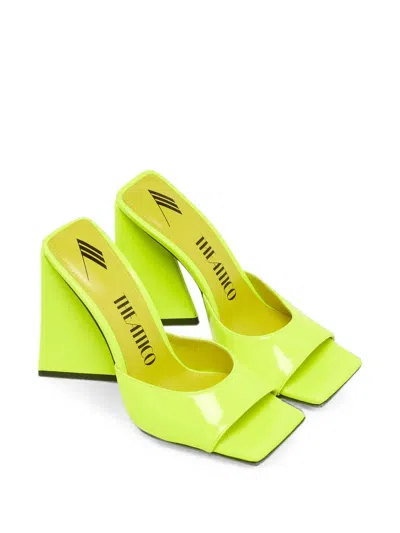 Pre-owned Attico Devon Patent Leather Sandals In Green