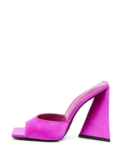 Pre-owned Attico Devon Satin Heeeled Sandals In Pink
