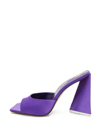 Pre-owned Attico Devon Satin Heeled Sandals In Purple