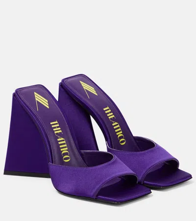 Attico Purple Satin Devon Slide Sandals