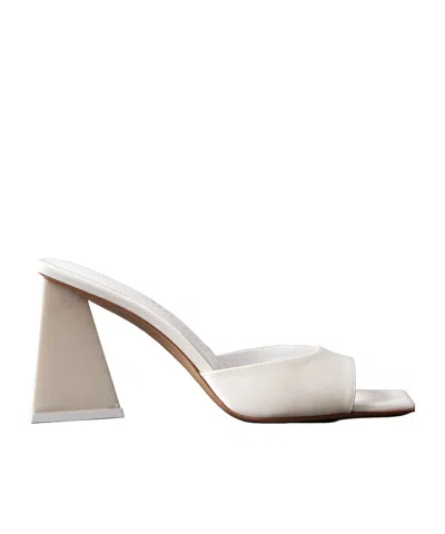 Attico Devon Satin Mules In White