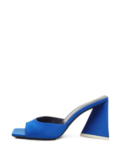 Pre-owned Attico Devon Satin Sandals In Blue