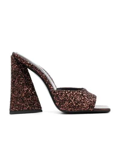 ATTICO THE ATTICO DEVON SEQUINNED HEELED MULES