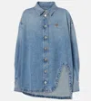 Attico Diana Denim Shirt Long Sleeves In Blue