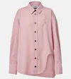 Attico Diana Asymmetric Oversized Shirt In Pink