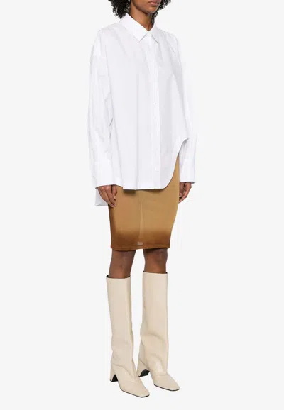 Attico Diana Asymmetrical Shirt In White