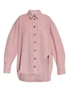 Attico Diana Asymmetric Oversized Shirt In Pink