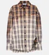 Attico Diana Checked Cotton Flannel Shirt In Multi