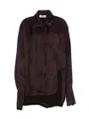 Attico The  Woman Shirt Dark Brown Size 2 Viscose In Black