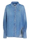 Attico Denim Oversize Shirt In Blue