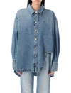 Attico The  Ready To Wear Gend - Light Blue Denim Short Coat Light Blue Denim Main Fabric: 100% Cotto In Sky Blue