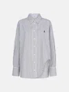 Attico Striped Cotton Shirt With Long Sleeves In Gray