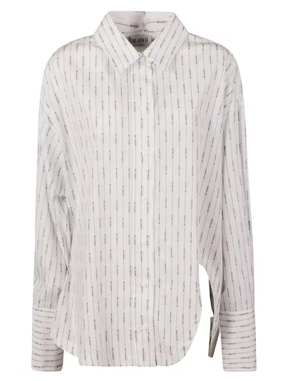 Attico Asymmetric Striped Shirt In Multi