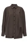 Attico ''diana'' Dark Brown Shirt In Brown