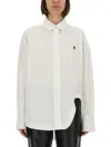 Attico White Logo Cotton Shirt In White