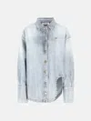 Attico "diana'' Sky Blue Shirt Jacket In Sky Blue