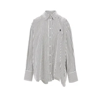 Attico 'diana' Striped Poplin Shirt In Multi