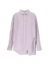 Attico Asymmetrical Strip Shirt In Pink
