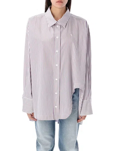 Attico Diana Striped Shirt In Purple