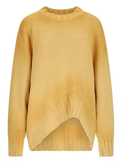 Attico Dipped Hem Sweater In Yellow