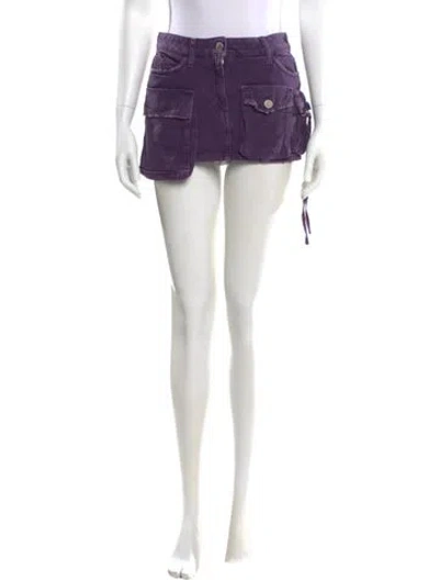 Pre-owned Attico Distressed Accents Mini Skirt In Black