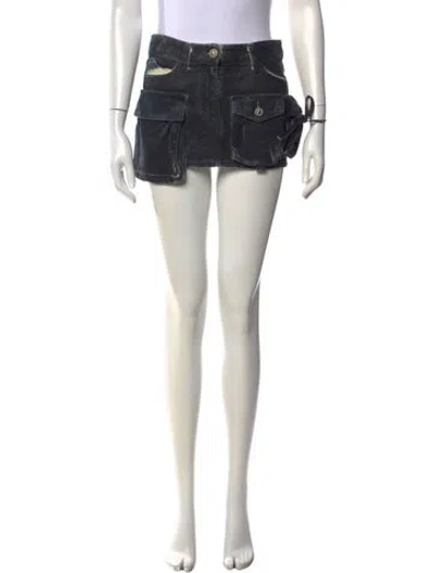 Pre-owned Attico Distressed Accents Mini Skirt In Black