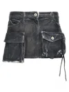 Attico Fay Cargo Mini Skirt In Gray
