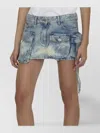 Attico Denim Fay Mini Skirt In Blue