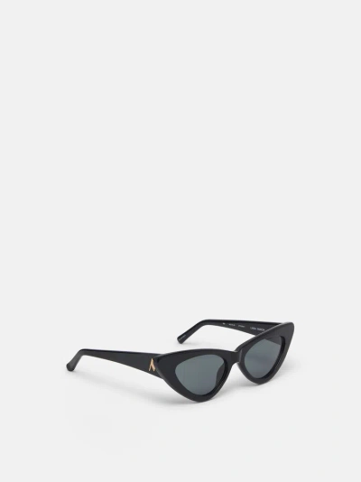 Attico Occhiali ''dora'' Black In Black/yellow Gold/dark Grey