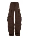 Attico Double American Fleece Sweatpants In Brown